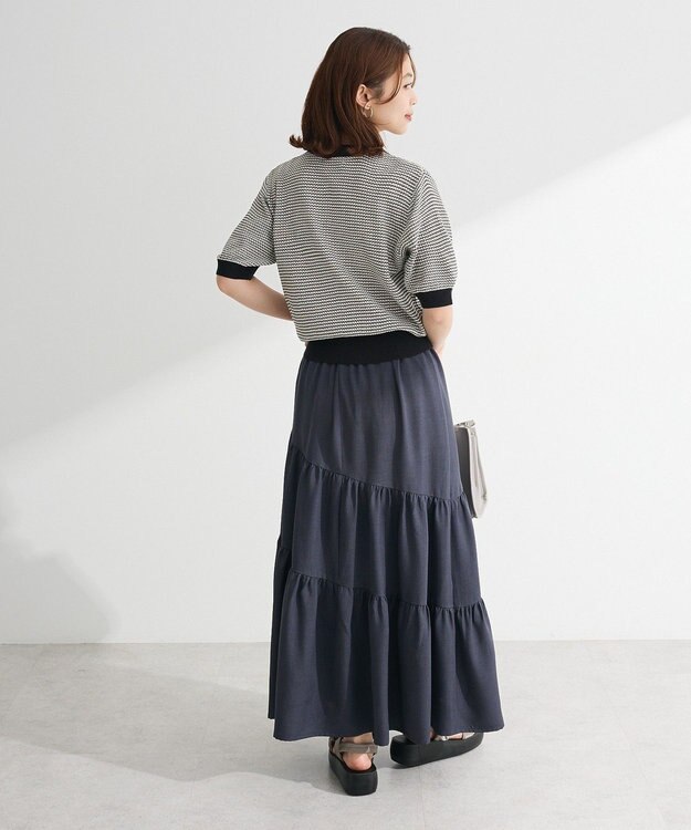 Green Parks ・ｓｗｉｎｇ　ｂｙ　マルチカラージャカードニット Gray