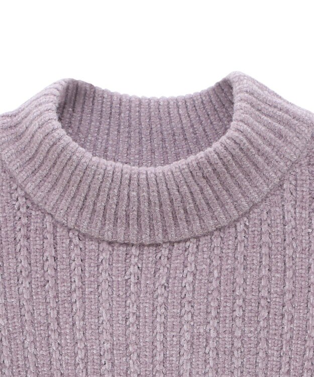 earth music&ecology 透かしベロアモールプルオーバー Pink