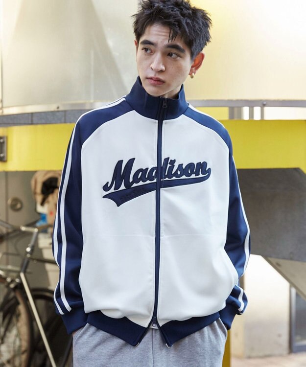 WEGO 【ユニセックス着用ITEM】ラグランライントラックジャケット ネイビー