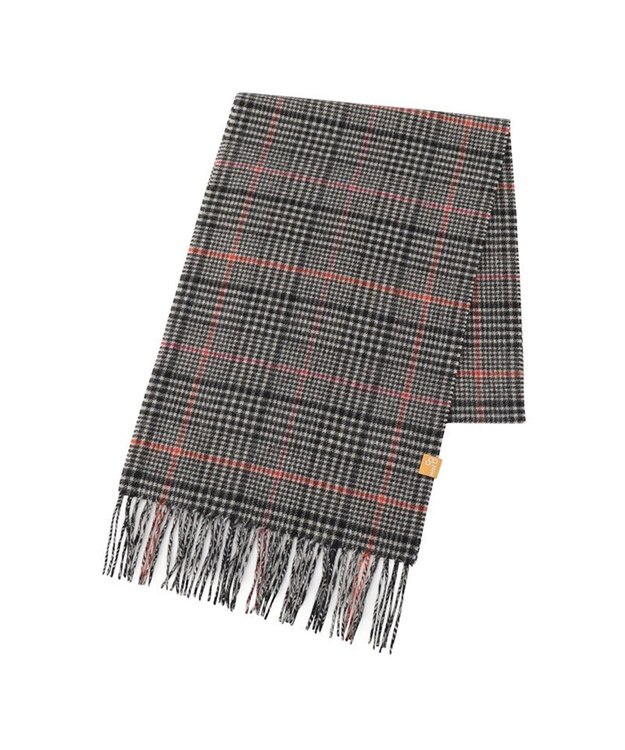 MOONBAT WEB限定【洗える】ミエル (miel) カシミヤ100％ チェックマフラー ブラック