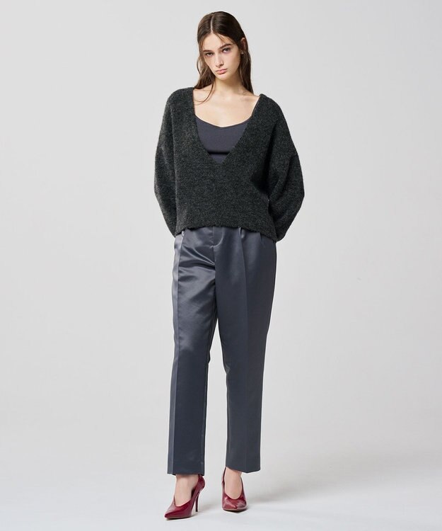 uncrave アルパカニット 深Vネック トップス（uncrave WHITE） チャコール