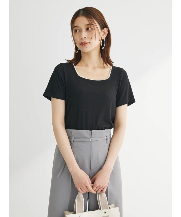 Green Parks ・ＳＵＧＡＲ　ＳＰＯＯＮ　パールスクエアプルオーバー Black