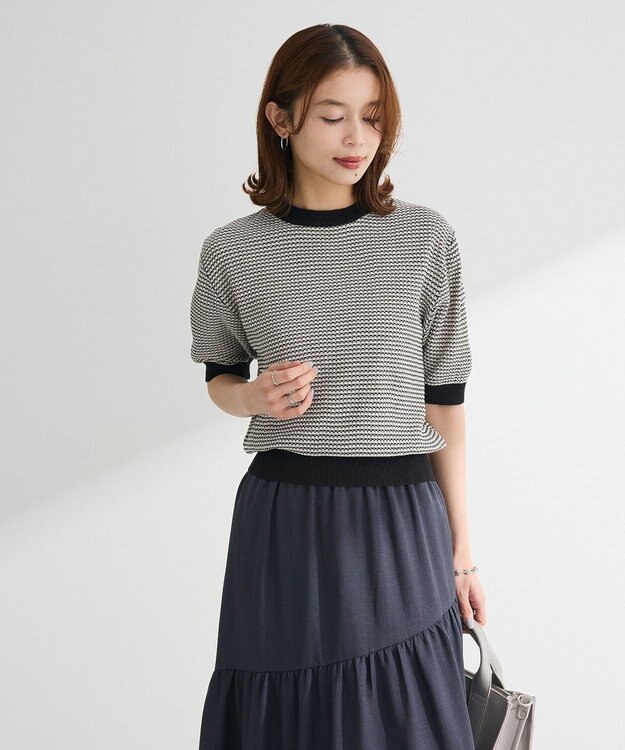 Green Parks ・ｓｗｉｎｇ　ｂｙ　マルチカラージャカードニット Gray