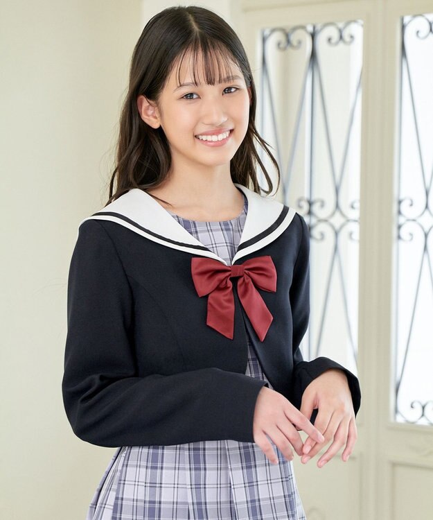 ANY KIDS 【2点セット】セーラージャケット+チェックワンピース ネイビー