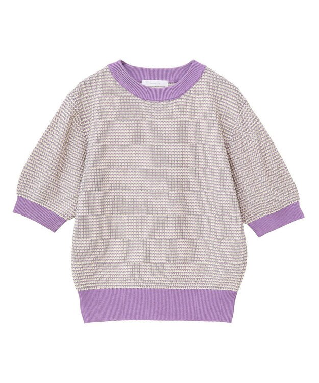 Green Parks ・ｓｗｉｎｇ　ｂｙ　マルチカラージャカードニット Purple