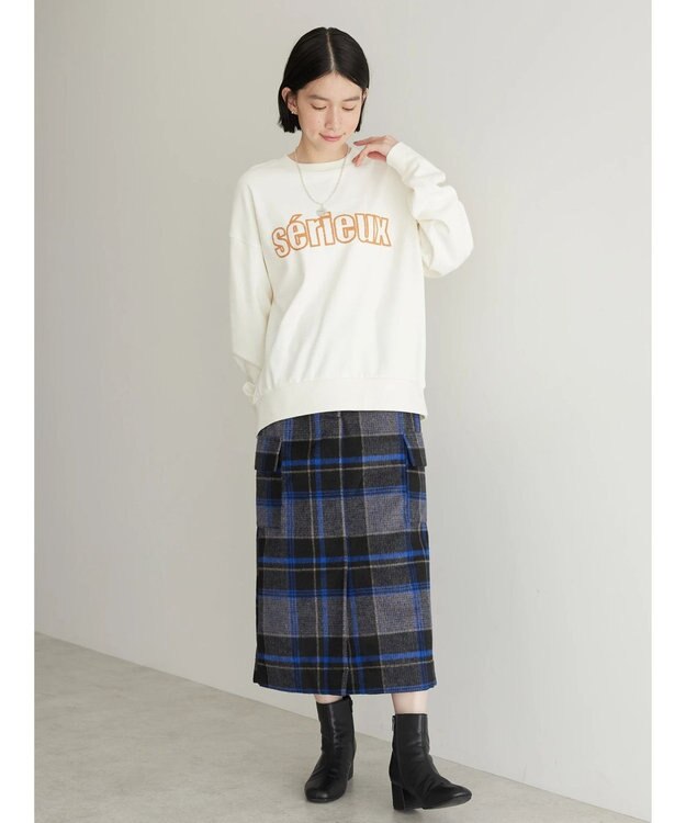 AMERICAN HOLIC 発泡ロゴポンチプルオーバー Off White