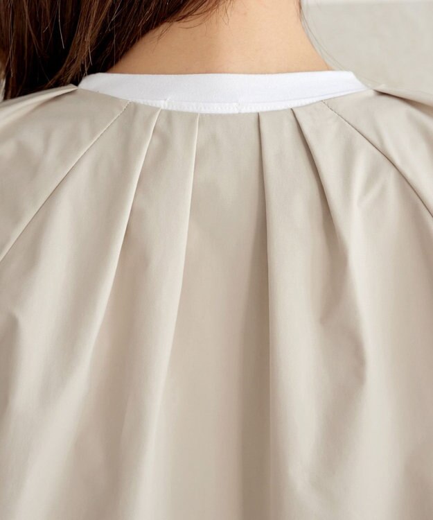 Tiaclasse 【洗える】チュールフリルタックブルゾン エクリュ