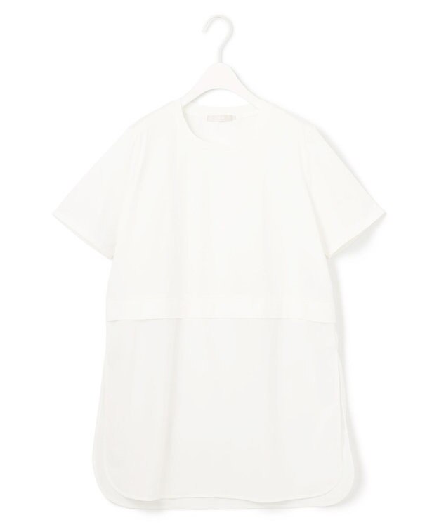 ICB L 【人気のため新色追加・UVケア・洗える】シアージャージーコンビ カットソー オフホワイト系