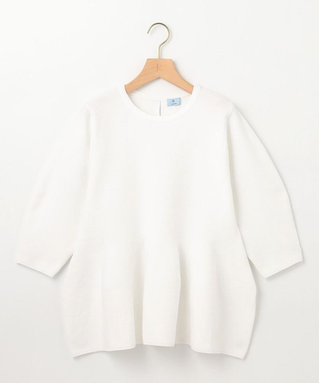 組曲 【WEB限定】スポンディッシュペプラム ニット アイボリー系