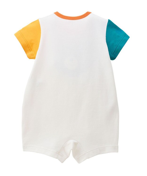 MIKI HOUSE HOT BISCUITS 【70-80cm】カラフルビーンズ フェイスプリント ショートオール マルチカラー