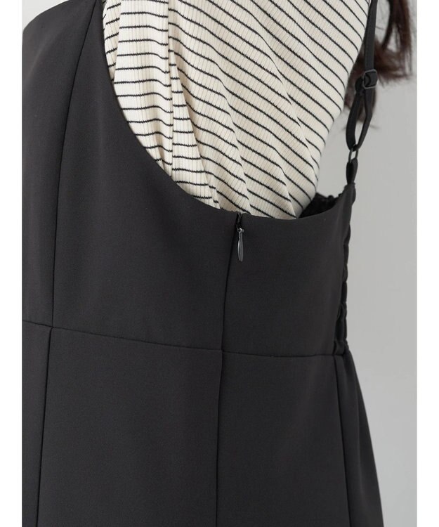 earth music&ecology バックスリットＩラインキャミワンピース Black