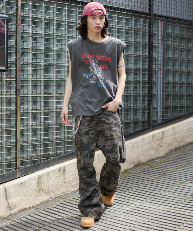 WEGO 【ユニセックス着用ITEM/MLサイズ展開】グラフィックBIGノースリーブ 柄2