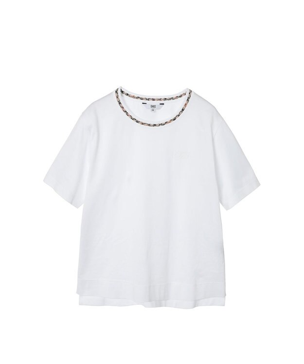 DAKS ミニハウスチェック襟 Tシャツ ホワイト