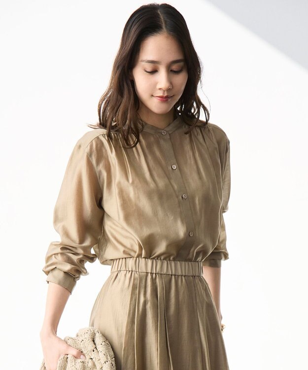 自由区 L エアリーローンプレーン ブラウス ベージュ