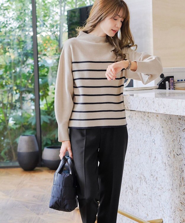 Tiaclasse 【ダブルストレッチ・洗える】テーパードパンツ ブラック