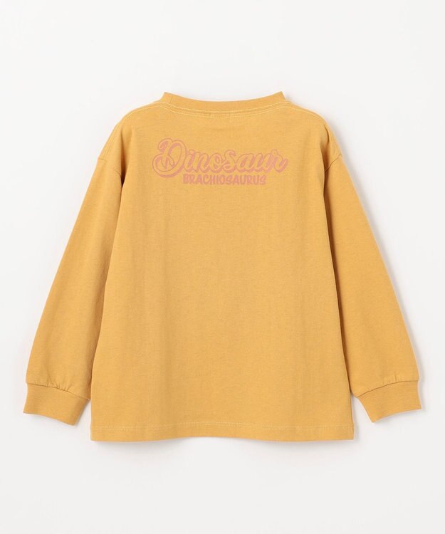 ANY KIDS 恐竜プリント 長袖Tシャツ マスタード（ブラキオサウルス）