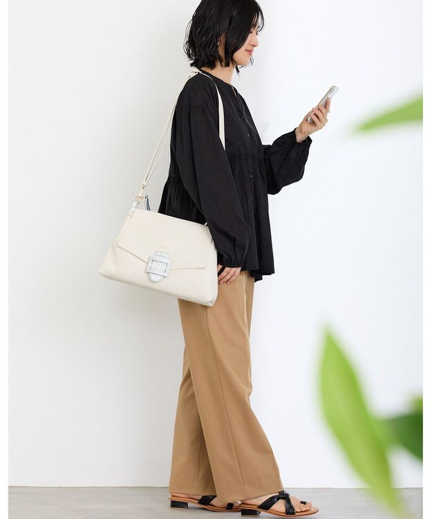 MioFIRANO バックル付きフラップトートバッグ 2WAY　FIRANO フィラノ IVORY