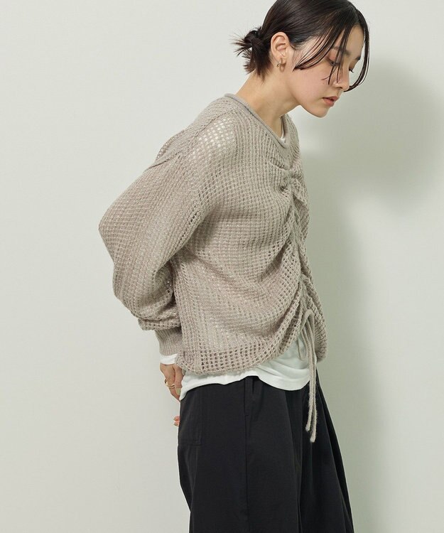 Green Parks ＳＥＴ２点２ｗａｙシャーリングニット＋インナー Gray