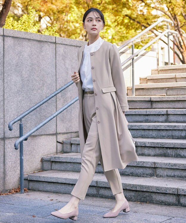 Tiaclasse L 【ダブルストレッチ・洗える】テーパードパンツ グレージュ