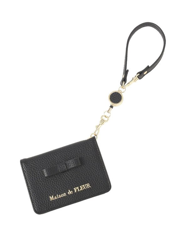 Maison de FLEUR 二つ折りリールパスケース Black