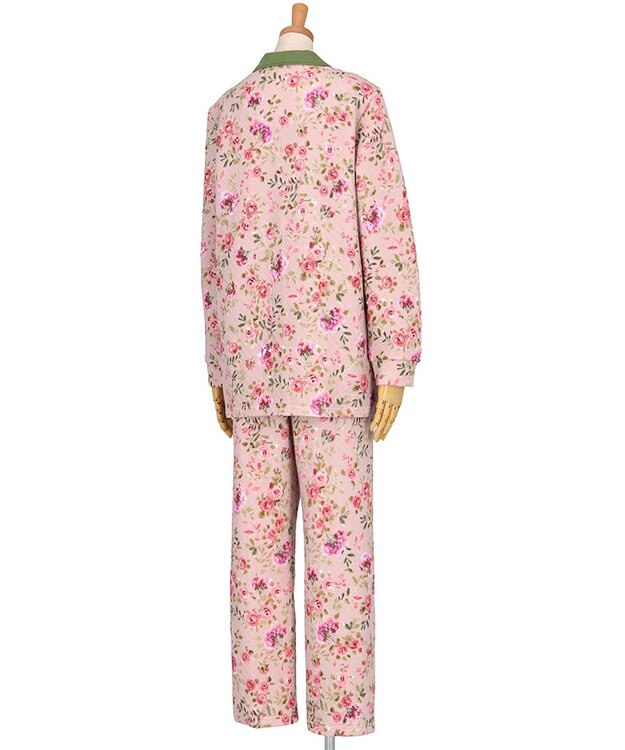 WACOAL ワコール_リラックス＆スリープ パジャマ キルトニット素材(本体) あったか 長袖 長ズボン レディース KDW405 /ワコール ピンク