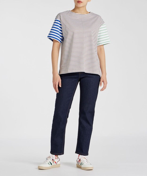 Paul Smith ミックス ボーダー 半袖Tシャツ ブラウン