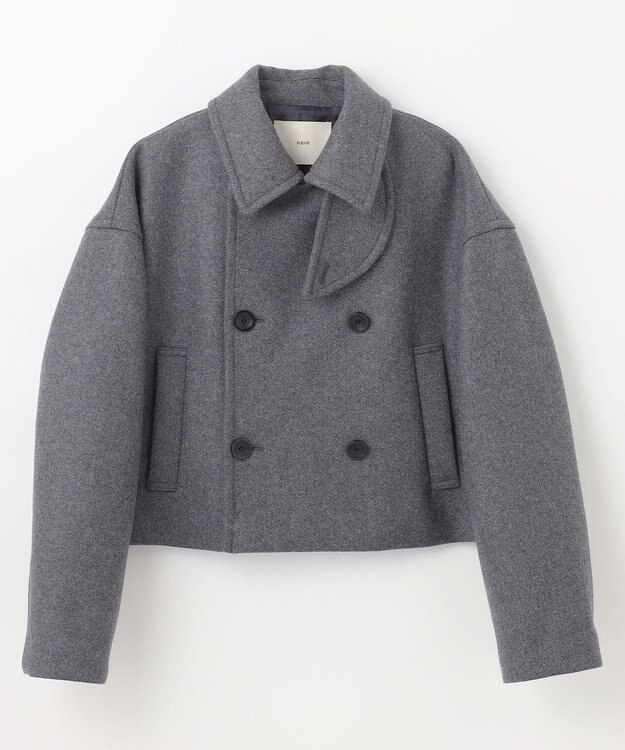 NAVE 【Nave】ダブルメルトン ショートPコート チャコール系