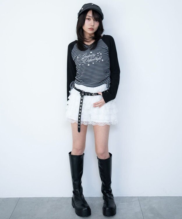 WEGO レースフリルマイクロショートパンツ ホワイト