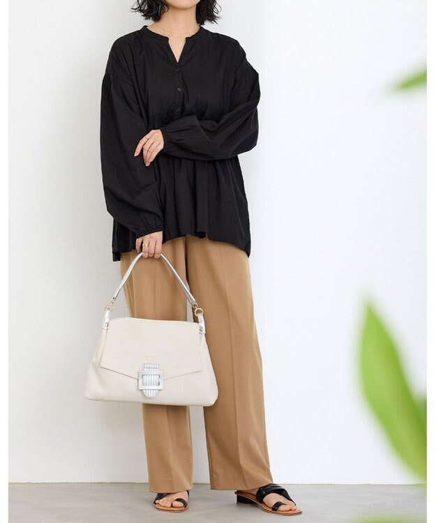 MioFIRANO バックル付きフラップトートバッグ 2WAY　FIRANO フィラノ IVORY