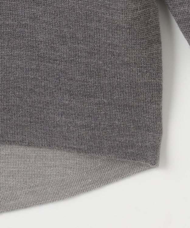 自由区 【セットアップ対応】ウールミラノボトルネック ニット グレー×ライトグレー