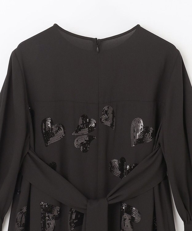 GRACE CONTINENTAL ハートスパンコールワンピース ブラック