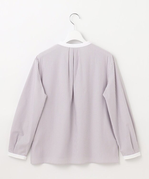 J.PRESS LADIES L ストライプジャージー カットソー ふじ色系1