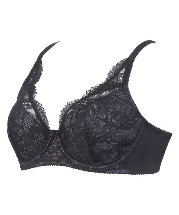 WACOAL ブラジャー フルカップブラ 上胸にフィット 外付けワイヤー ラクなつけごこち 綿混素材(バック) まるみのあるナチュラルシルエット 【EverChic】 レディース BRB284 /ワコール ブラック