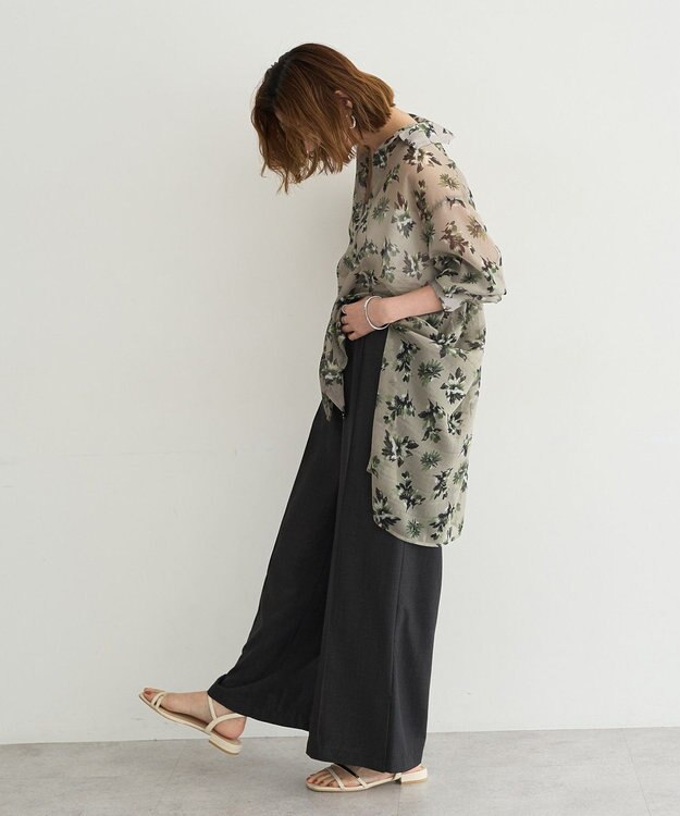 YECCA VECCA 【UVカット】サラサライージーワイドパンツ Charcoal Gray