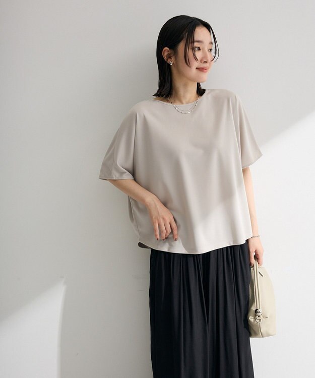 Green Parks マルチ機能バックデザインブラウス Gray Beige