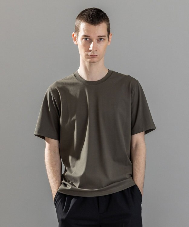 JOSEPH HOMME 新素材【新色追加】ハイゲージベアスムース　クルーネックＴシャツ 【新色】ダークグリーン系