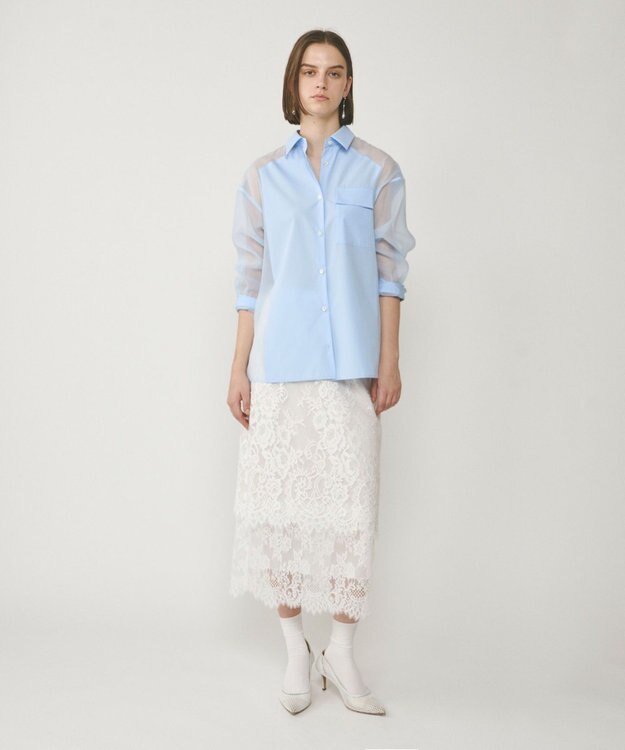 GRACE CONTINENTAL レースレイヤードスカート ホワイト