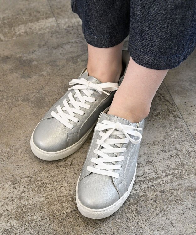 Pointer 本革スライドオンスニーカー シルバー