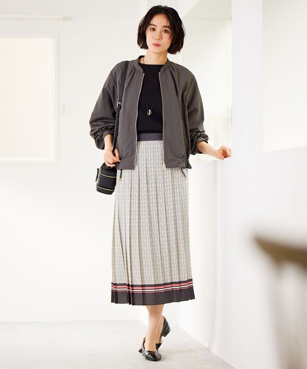 自由区 【撥水加工・UVケア・洗える】ライトグログラン ブルゾン スレート