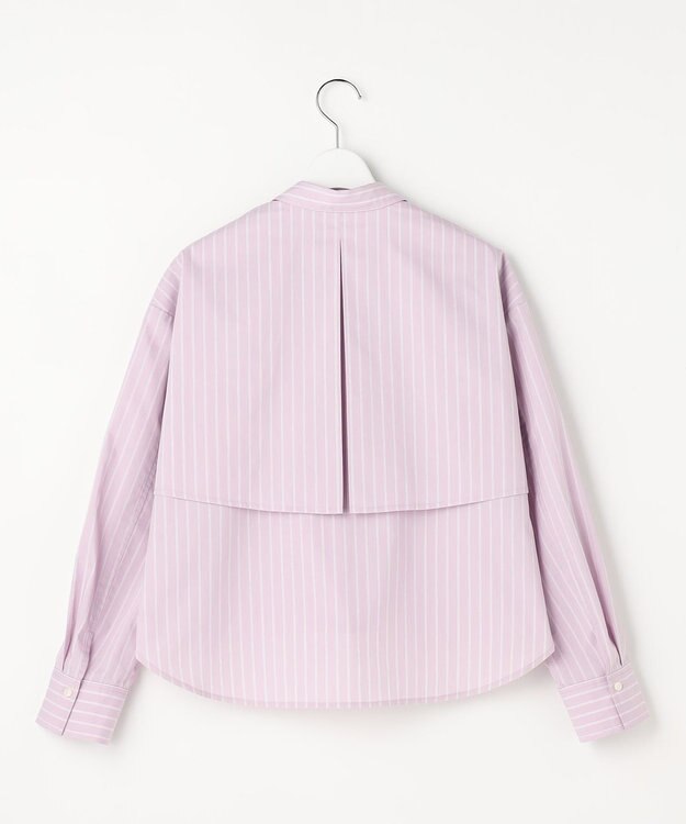 ANY SIS クロップドヨークハオリ シャツ ラベンダーストライプ