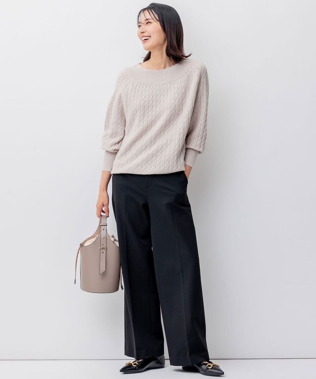 23区 S 【CLASSY.2月号掲載/洗える】TRストレッチギャバ ワイドパンツ ブラック系