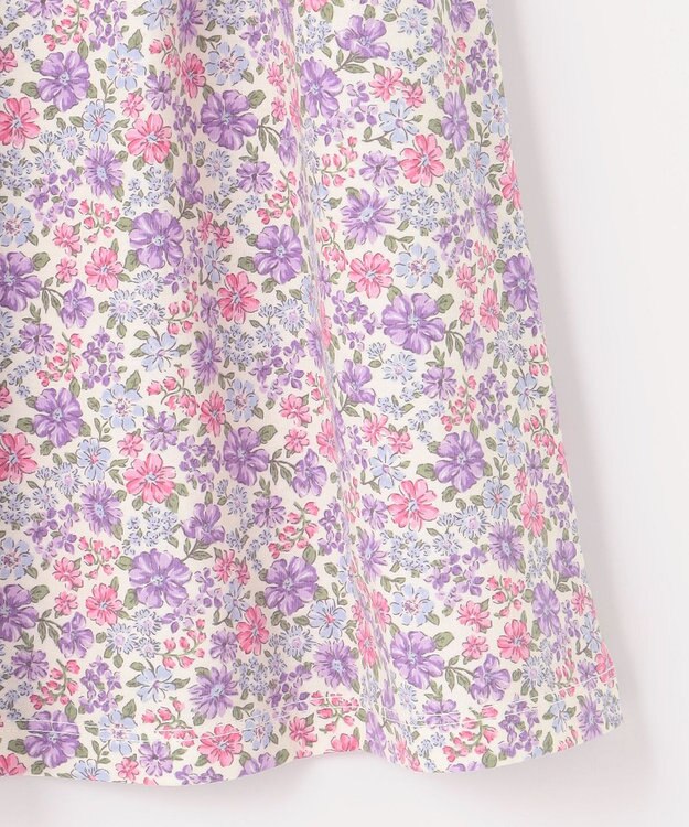 ANY KIDS カットソー サマー ワンピース オフホワイト×花柄