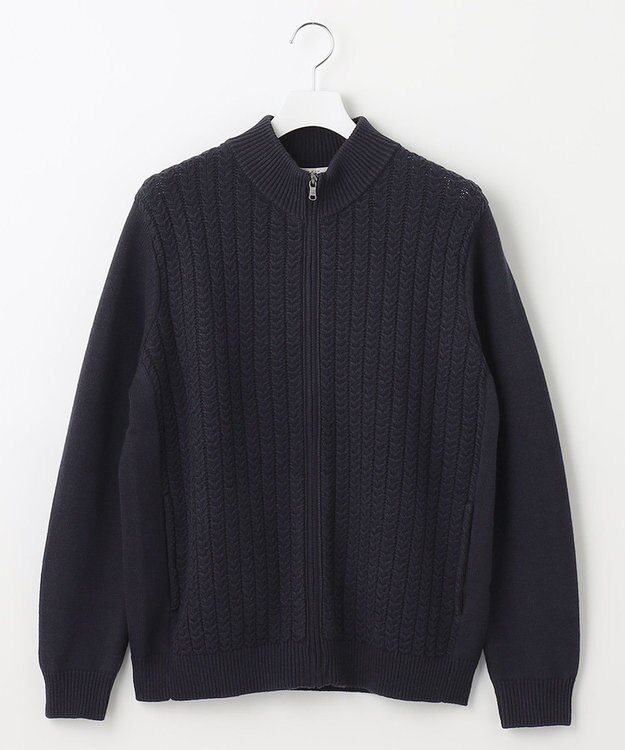 JOSEPH ABBOUD 【WEB/一部店舗限定】コットンバルキーニットブルゾン ネイビー系