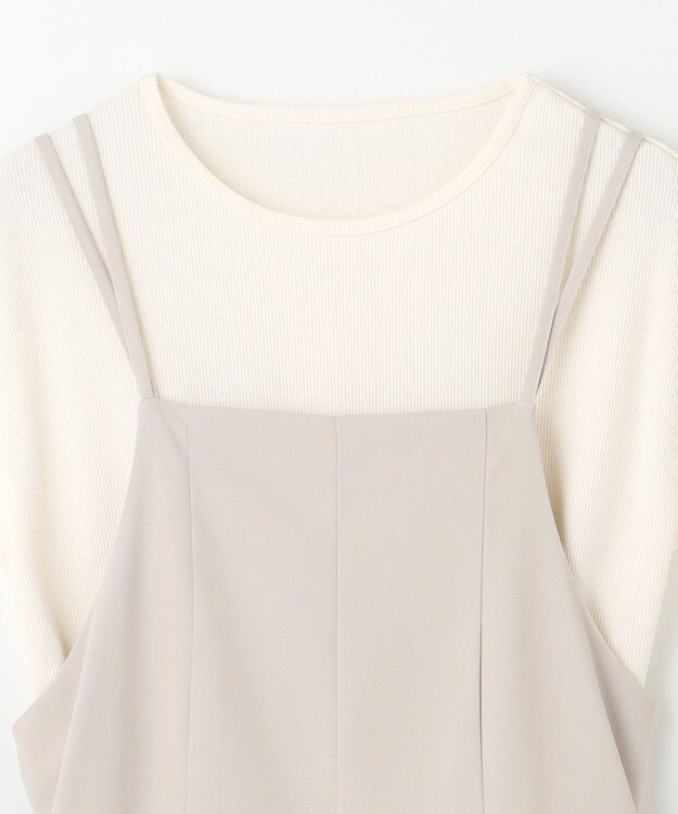 ANY 【2SET/洗濯機可】プルオーバー×キャミサロペットセット アイスグレー