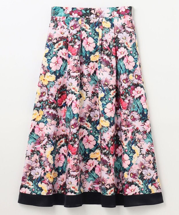 GRACE CONTINENTAL グラデフラワープリントスカート ピンク