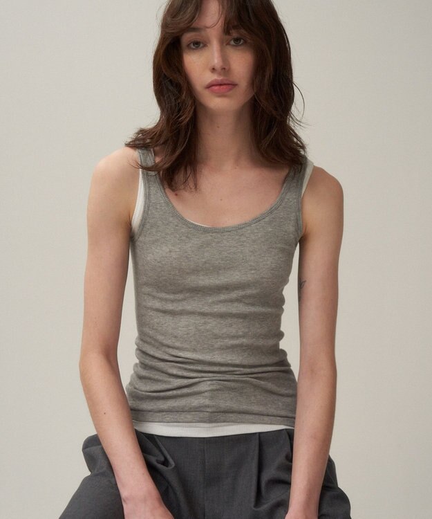 ATON COMPACT RIB | タンクトップ TOP GRAY