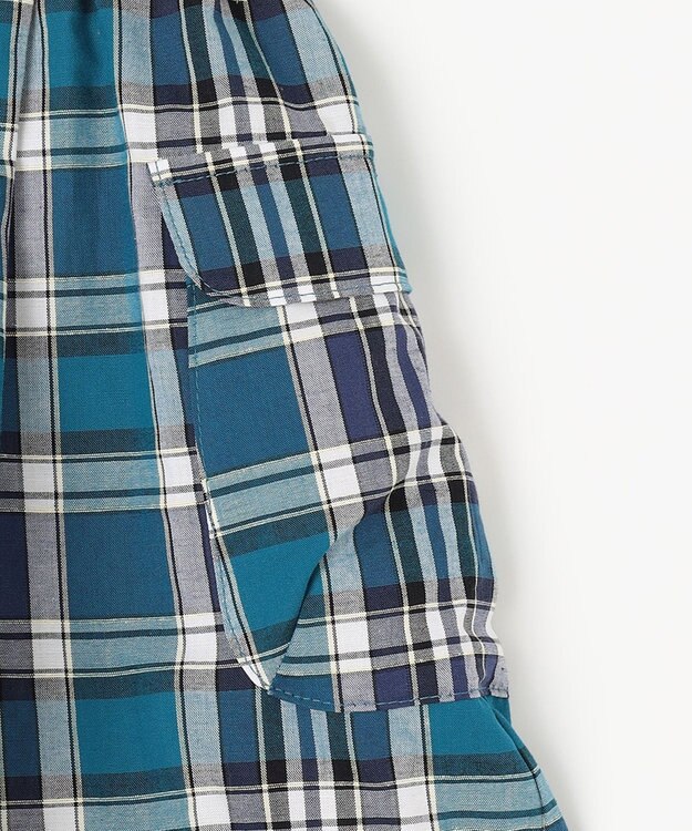 組曲 KIDS 【150-160cm】オーガニックコットンチェック ショートパンツ ネイビー系3