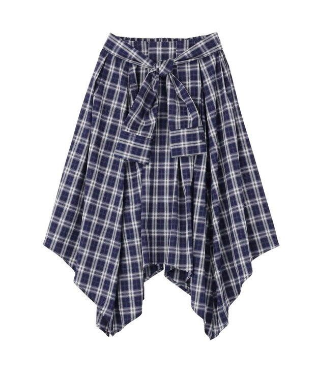earth music&ecology イレヘムチェックシャツライクスカート Navy