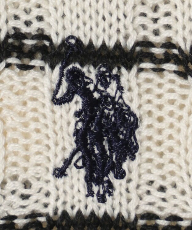 WEGO 別注USPOLO　ケーブルニットポロ ホワイトボーダー