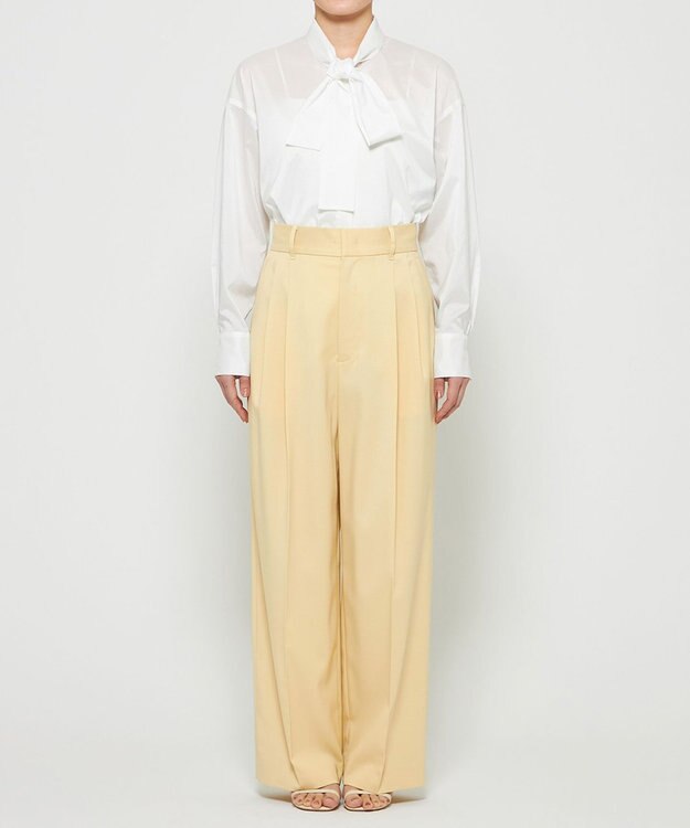 uncrave シルクライクタフタ ボウタイブラウス オフ